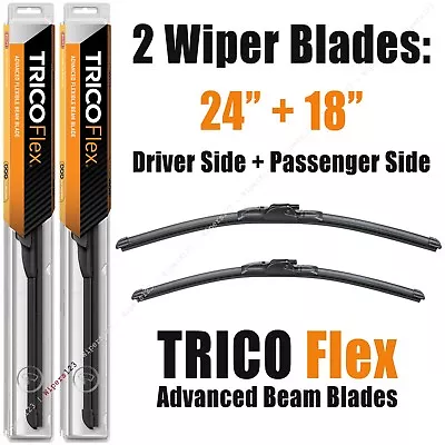 Driver+Passenger 2-Wiper Set: Trico Flex 24 +18  Beam Blades 18-240/18-180 • $26.96