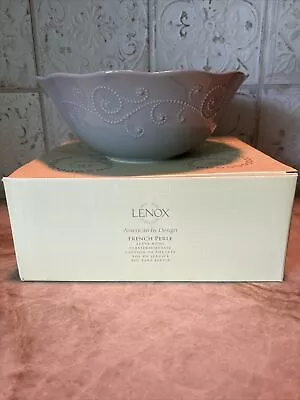 Lenox French Perle Bead Scallop #847571 Serving Bowl Grey 10.25” New Grey • $59.99