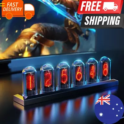 BRAND NEW RGB Nixie Tube Clock LED Glows IPS Color Screen Gaming Desk Decor • $94.60