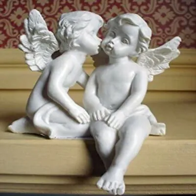 £10.95 • Buy Beautiful Small Cherub Pair Kissing Shelf Sitting Angel Statue Ornament