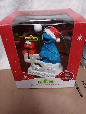 Sesame Street Elmo And Cookie Monster 45th Anniversary Christmas Ornament VG  • $10