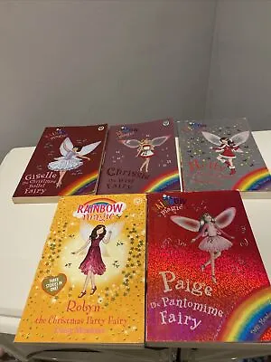 🌈 Rainbow Magic Christmas Fairies Themed 5 Book Bundle Set 🎄- VGC Shiny Covers • £8.90