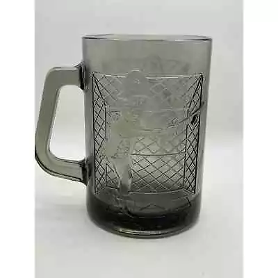 Vintage Rare McDonald's Smoked Black Grey Glass Mug Cup CAPTAIN CROOK Glass • $5