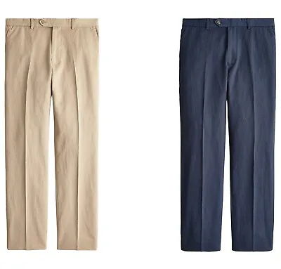 J.Crew Chino Suit Pants Mens Garment-Dyed Cotton-Linen Blend Mid Rise Flat Front • $44.95