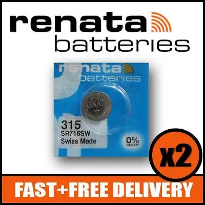 Bundle Of 2 X Renata 315 Watch Battery 1.55v SR716SW + Quzo Belgian Chocolate... • £4.09