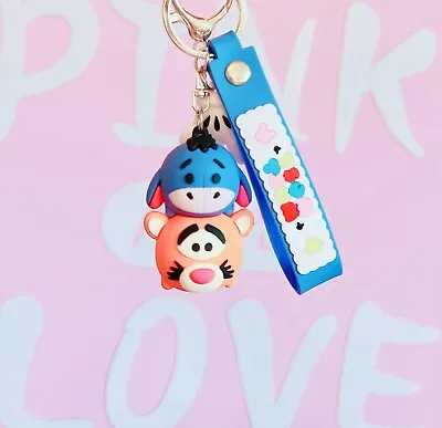 Eeyore & Tigger Tsum Tsum Disney Keychain Keyring Pendant Bag Pom Charm • £4.96