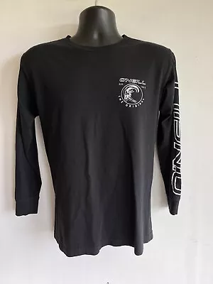 O’Neill Surf Brand Long Sleeve T Shirt Mens Small Black With White Print  • $12