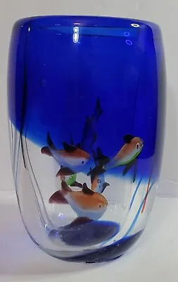 Vintage Murano Art Glass Blown Tropical Fish Aquarium Vase • $99.99