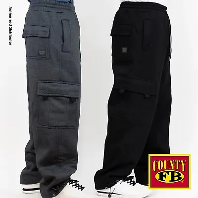 Fb County Mens Heavyweight Fleece Cargo Sweatpants 5 Pockets Jogger Pants Harem • $43.99