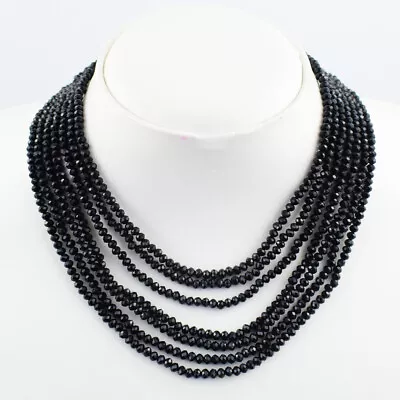 252 Cts Natural 7 Strand Spinel Round Shape Faceted Beads Necklace JK 31E418 • $2.25