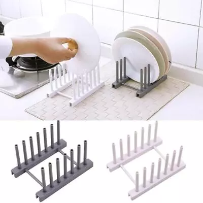 UK Kitchen Pot Lid Rack Plate Organizer Dishes Cover Pan Draining Storage Holder • £4.04