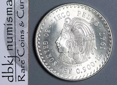 1947 Mexico - 5 Pesos Cinco Pesos - Silver Cuauhtemoc BU  Brilliant Uncirculated • $64.99