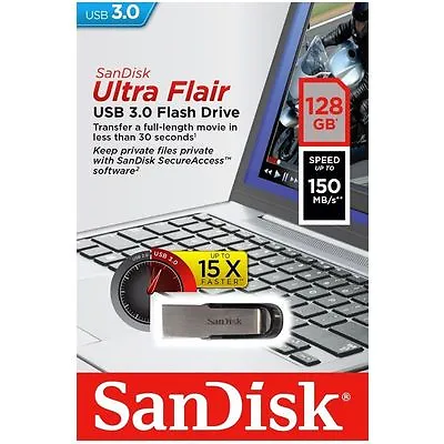 SanDisk 128GB 128G USB CZ73 Ultra Flair USB 3.0 150MB/s SDCZ73-128G Retail • $12.75