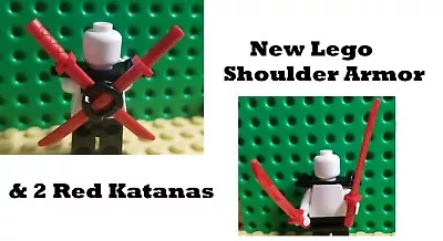 Lego Black Shoulder Armor Scabbard 2 Red Katana Ninja Warrior Weapons Swords • $5.83