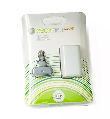 OEM Xbox 360 Play And Charge Kit White Gray Original Sealed Package New Genuine  • $28.88