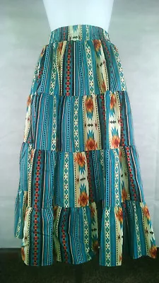 Prairie Skirt S - XL Turquoise Southwest SQUARE UP FASHIONS Maxi Square Dance • $67.39