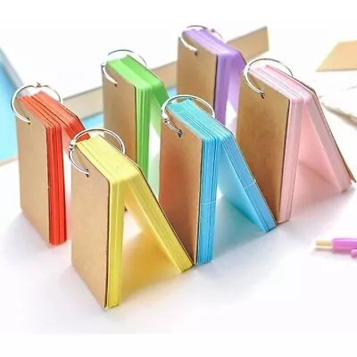 £1.48 • Buy Flash Record Cards Revision Index Plain Coloured Blank With Metal Binder Ring