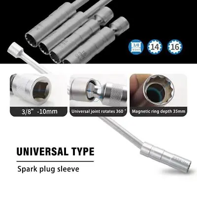 14/16mm Thin Wall Magnetic Swivel Spark Plug Removal 12 Point' Socket • $5.58