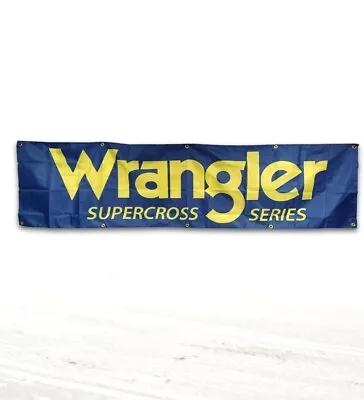 2 X 8ft Vintage Motocross Banner Flag Wall Sign Wrangler Supercross Series • $35