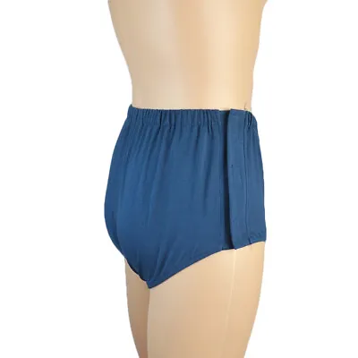 £9.58 • Buy 2XL Blue Reusable Incontinence Briefs Pant Cotton Underwear Washable For Men