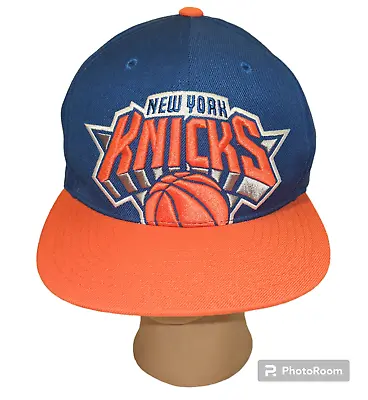 Mitchell Ness NEW YORK KNICKS Snapback Hat 2016 Split Big Logo Blue Orange Cap • $25