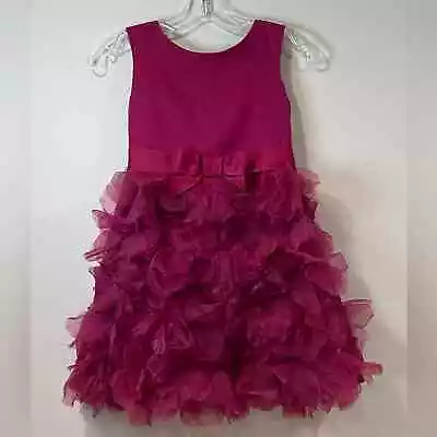 Neiman Marcus X Target Girls Marchesa Fuchsia Silk Poly Tulle Petals Dress M 7/8 • $19