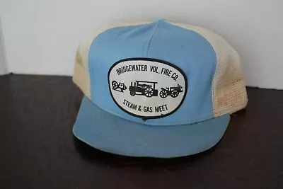 Vintage Bridgewater Virginia Steam Gas Meet Hat Trucker Patch Mesh Snapback Blue • $12.49