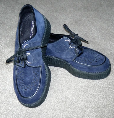 £29.99 • Buy Women's Underground Wulfrun Creepers Blue Suede Single Sole Shoes UK4 EU 37
