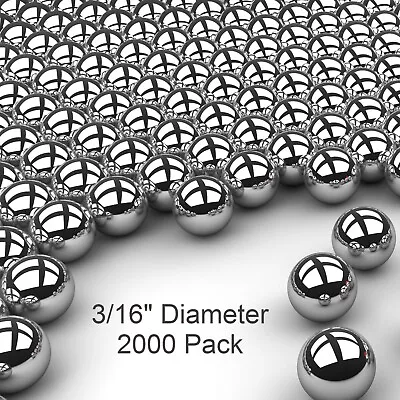 2000 3/16  Inch G25 Precision Chromium Chrome Steel Bearing Balls AISI 52100 • $26.15