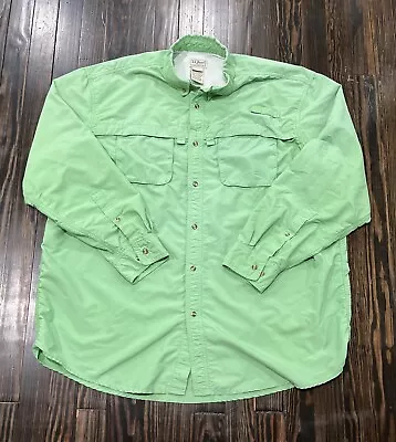 L.L. Bean Long Sleeve Outdoor Fishing Vented Shirt Men’s 2XL Big & Tall Green • $24.99