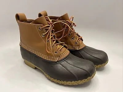 Women’s Vintage LL BEAN Brown Leather Lace Up Freeport Duck Boots Made In USA 9 • $69