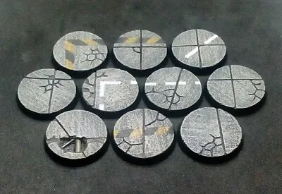 32mm Resin Bases X10 Concrete Urban Industrial For Warhammer 40k (unpainted) • £5.99