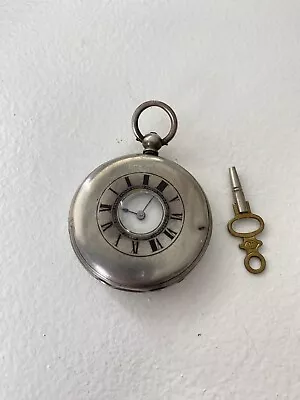 Antique Grohe Sterling Silver Pocket Watch W Key “Working “ • $125
