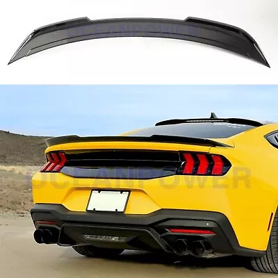 Fit 2024-25 Ford Mustang S650 Track Pack GT Rear Trunk Spoiler Wing Glossy Black • $189.99