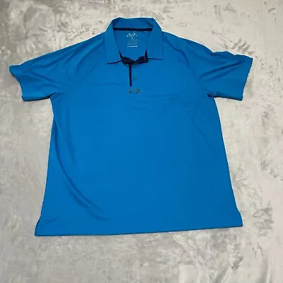 Oakley Shirt Men Extra Large Blue Hydrolix Polo Golf Performance Logo Breathable • $21.89