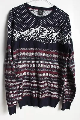 Burton Mens Festive Jumper - Blue - Size Medium M (A22) • £6.99