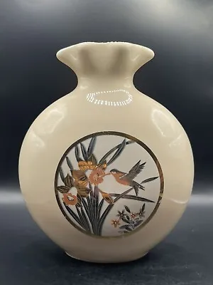 Japanese Hummingbird Vase Fine China/Porcelain Gold Accent Vintage • $24