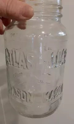 Vintage Atlas Mason  Quart Clear Glass Canning Jar With Measurements • $9.99