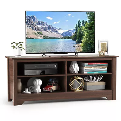 Costway 58  TV Stand Entertainment Media Center Console Wood Storage Furniture • $119.99