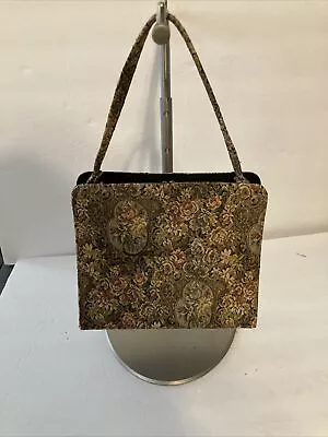 Vintage Ingber Carpet Bag Kiss Lock Tapestry  Handbag EUC Evening Bag • $22