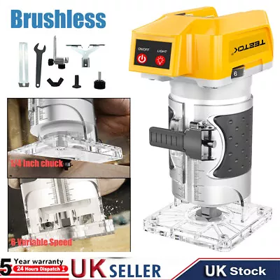 Cordless Brushless Hand Trimmer Router Laminate For Dewalt 18V 30000RPM 1/4'' XR • £50.90