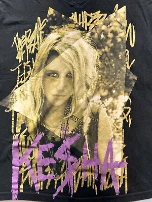 £19.65 • Buy Kesha Music Womens Bay Island Shirt V Neck Short Sleeve Black Graphic Tee Size S