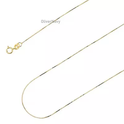 10K Solid Yellow Gold Box Chain 0.6mm 16'' 18'' 20'' 22'' 24' 26'' 28'' 30'' • $71.53