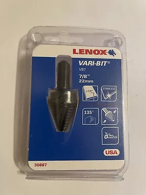 LENOX 30887-VB7 Vari-Bit 7/8  22mm Step Drill Bit • $30