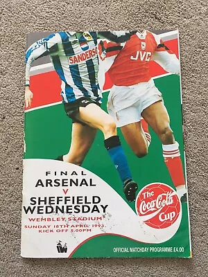 Arsenal V Sheffield Wednesday League Cup Final 18.04.1993 • £1.99