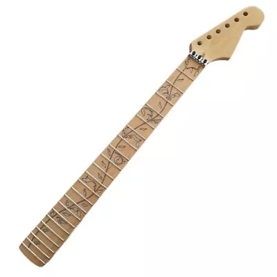 DIY Guitar Neck 22 Frets 25.5 Inch Maple Fretboard Vine Inlaid Locking Nut • $119