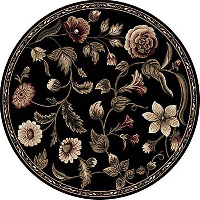 8x8 Home Dynamix Black Floral Area Rug Round 11029-450 - Aprx 7' 10  X 7' 10  • $98.99