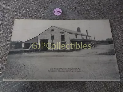 PBNH Train Or Station Postcard Railroad RR B & O FREIGHT DEPOT FRDERICK MO • $6.97