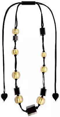 Zsiska Precious Gold Beads And Cubes Adjustable Necklace • $155