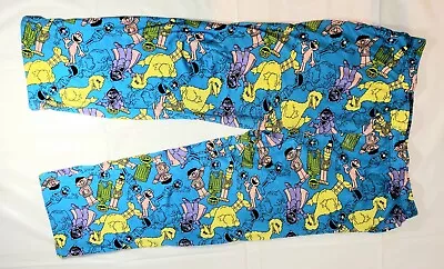 Men's Sesame Street Sleep Lounge Pajama Pants Big Bird Oscar Elmo Count Size 2XL • $12